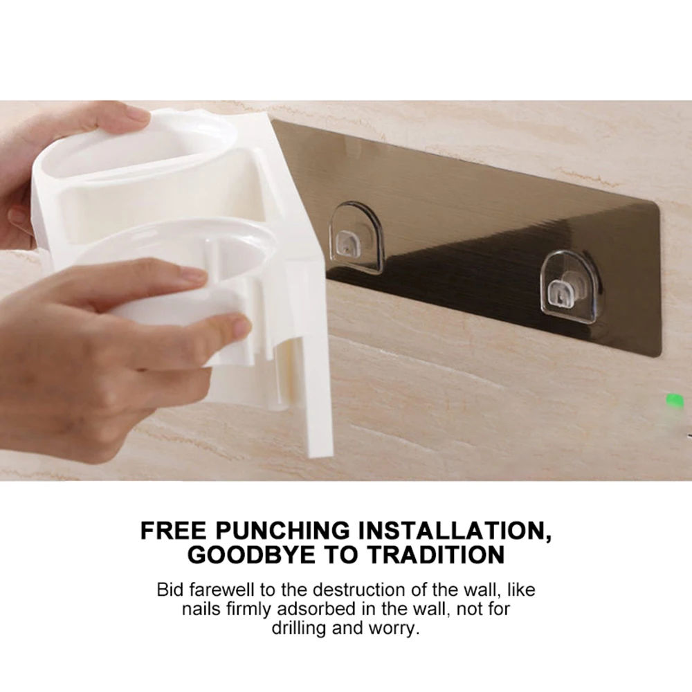 Multifunction Hair Dryer Rack Comb Holder Bathroom Storage Organizer Self-Adhesive Wall Mounted Stand For Shampoo Straightener