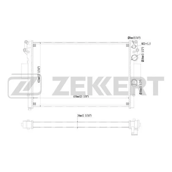 Радиатор охл. дв. Iveco Daily III 99 ZEKKERT mk-1210