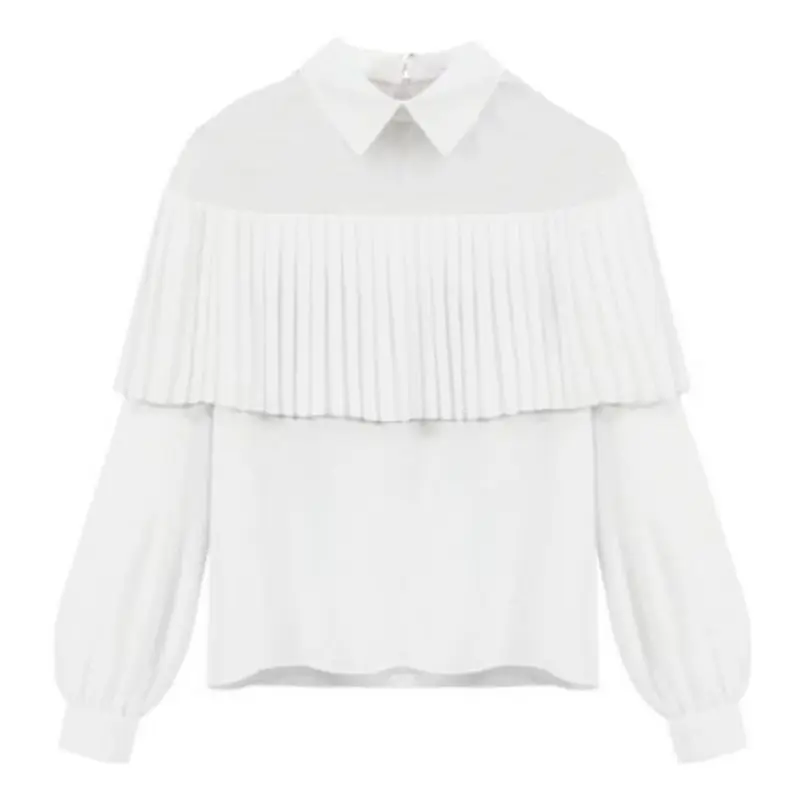 

Women OL Style Blouse Long Sleeve Autumn Tops Shirts Sexy Mesh Blusas Turn-down Collar Blouses Female Elegant Clothes