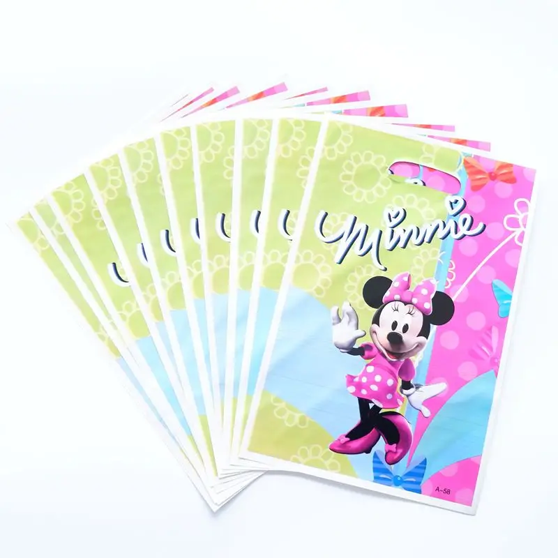 Loot Bag 10pcs Рисунком Минни-Маус, Мышь вечерние торт Топпер одноразовые, для капкейков обертка для девочек кошка DIY украшения Одежда для свадьбы, дня рождения поставок 24 шт - Цвет: Loot Bag 10pcs