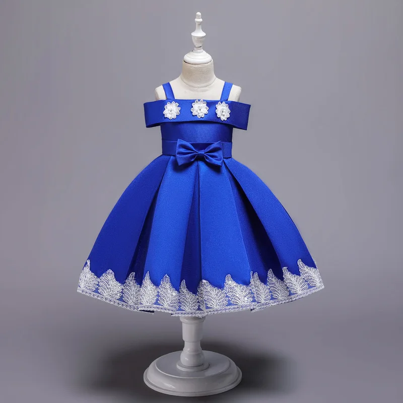 Платье с цветочным узором на тонких бретельках для девочек вечерние бальные платья для малышей Одежда для девочек платье принцессы на свадьбу 8, 10 лет, K2-A668