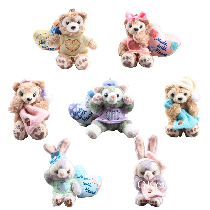 

9-12 cm Kawaii Keychain pendant Rabbit Bear plush doll toy tella Lou Rabbit Lovely Bunny Duffy Friends Fluffy Plush Pendant Gift