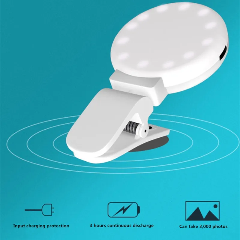 Селфи кольцо света Plug и фиксатор запястья Вес Led USB заряжаемый селфи свет для iPhone Android сотового телефона 3 уровня яркости