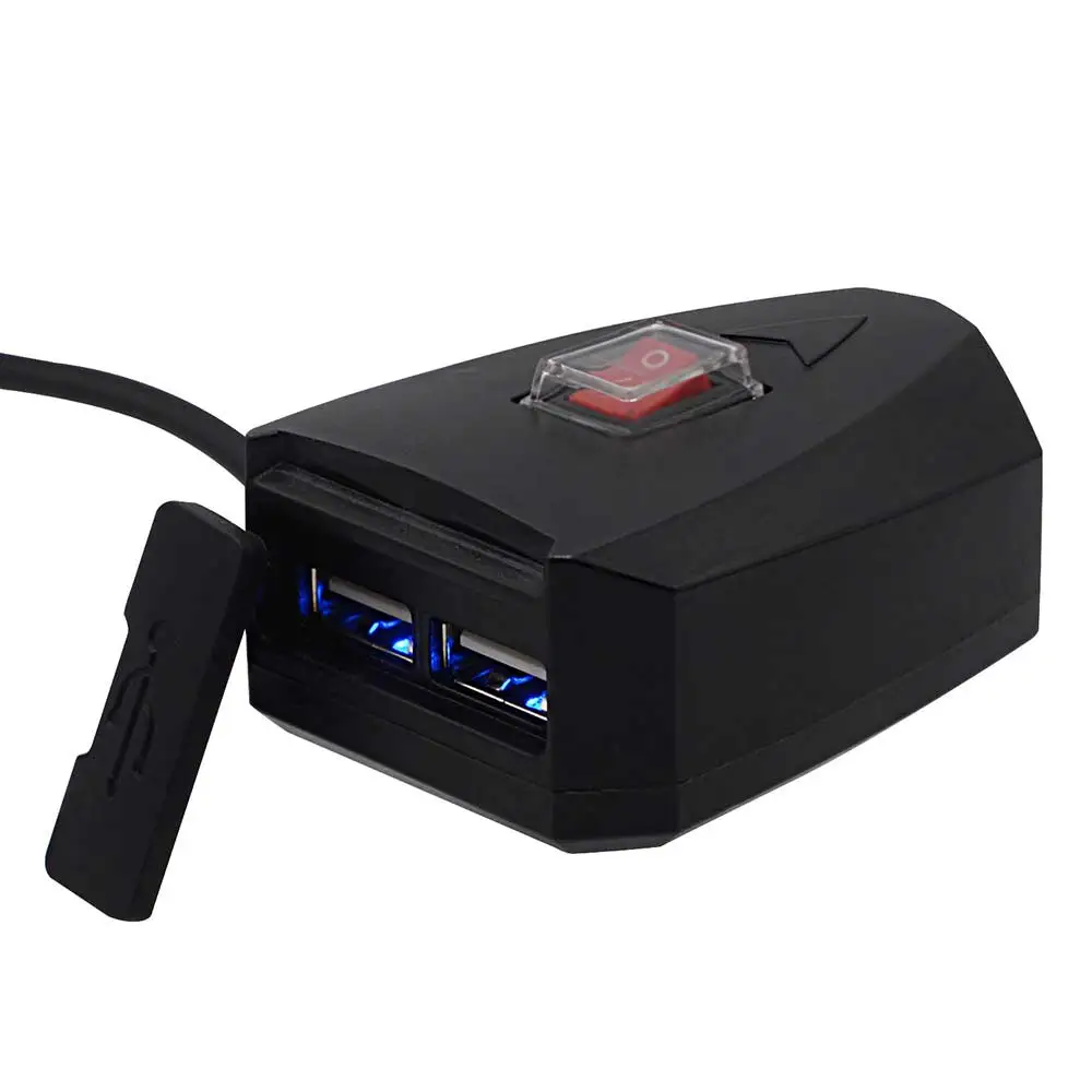 Универсальный 12 В руль мотоцикла USB адаптер питания от сети для мобильного телефона водонепроницаемый Мото Аксессуары двойной USB зарядное устройство выход