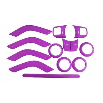 

12pcs Decoration Trims Set For Jeep Wrangler JK 2011-2017 Purple Useful