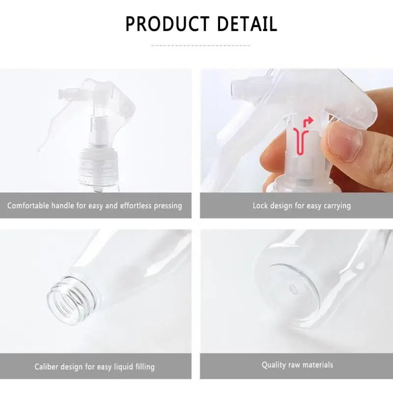 200ML Portable Sprayer Bottle Transparent Plastic Sprayer Refillable Pump Sprayer Garden Sapling Sprayer Watering Spray Tools