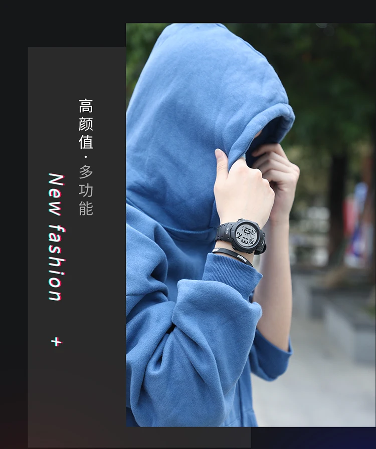 SKMEI 1068 Man Watch Fashion Big Numbers Show Sport Style 50M Waterproof Alarm Clock Digital Men Wrist Watch Relogio Masculino