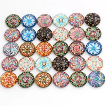 

50pcs/Lot 12mm Photo Glass Cabochons Mixed Color Cabochons For Bracelet earrings necklace Bases Settings-E7-25