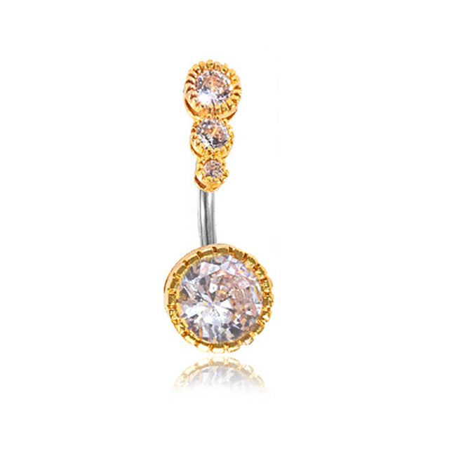 Sexy Navel Piercing Belly Ring Belly Button Rings Barbell Bar Zircon Dangling Ombligo Party Round for Woman Body Jewelry 14g