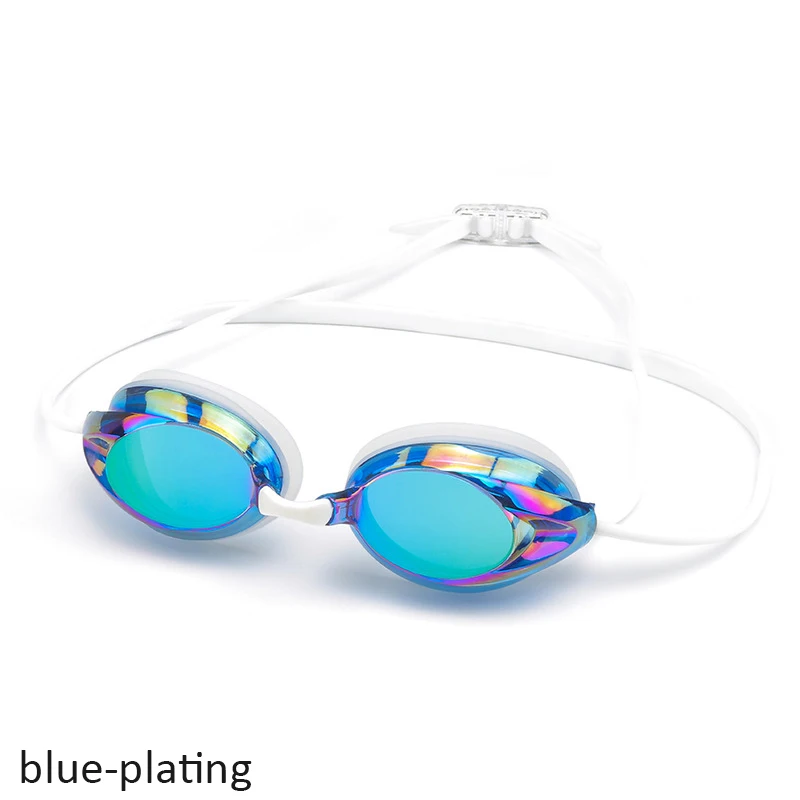 Лучшие плавательные очки, плавательные очки HD мужские и женские водонепроницаемые противотуманные очки для купальные принадлежности - Цвет: blue plating