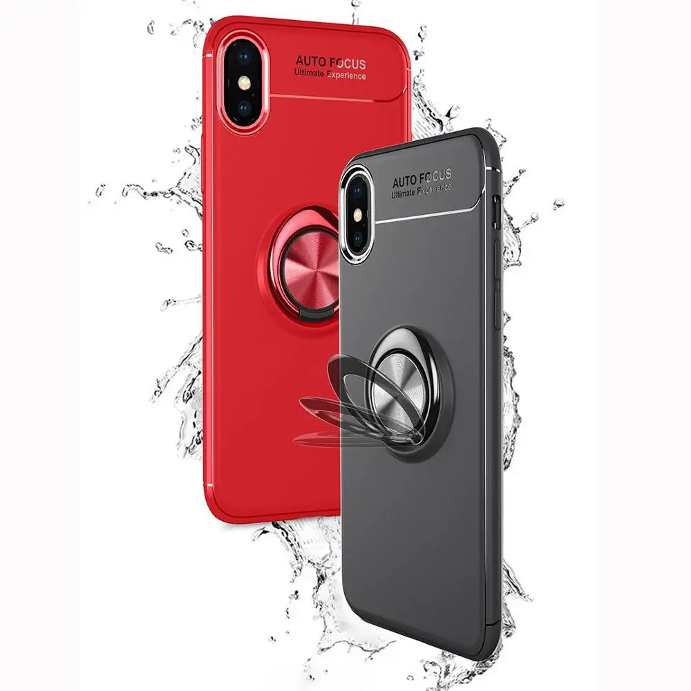 Чехол для IPhone 7 8 Plus металлический Невидимый кольцевой силиконовый чехол X XR XS Max