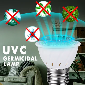 

E27 UV Desinfection Lamp E26 LED Sterilizer Lamp MR16 LED UVC Germicidal Bulb GU10 Ultraviolet Light Home 72LED Light Bulb D40