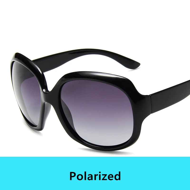Polarized Black Роскошные поляризованные солнцезащитные очки для женщин, винтажные брендовые дизайнерские высококачественные Овальные Солнцезащитные очки для женщин, модные женские солнцезащитные очки для вождения - Цвет линз: Polarized Black