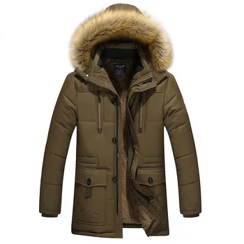 

Down-Jacket Men Winter Warm Overcoat Large Size 3XL-5XL Casual Top-clothing With Fur-collar Thicken Padded Male Outwear
