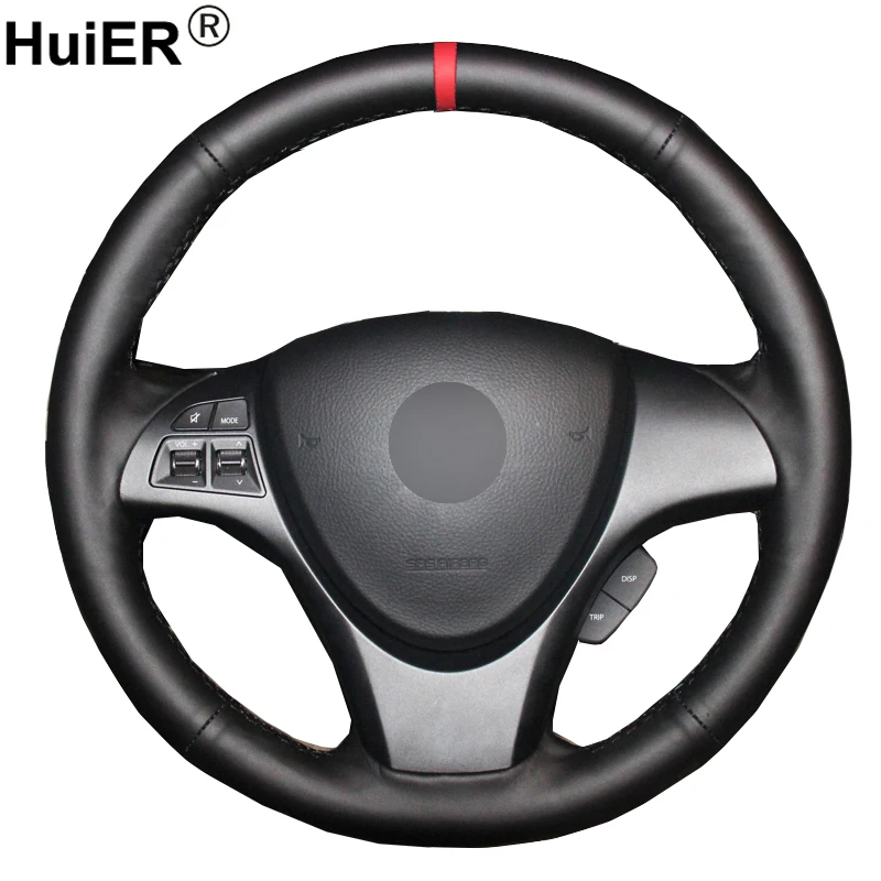 HuiER ручного шитья рулевого колеса автомобиля крышки Volant Оплетка на руль для Suzuki Kizashi 2010 2011 2012 2013