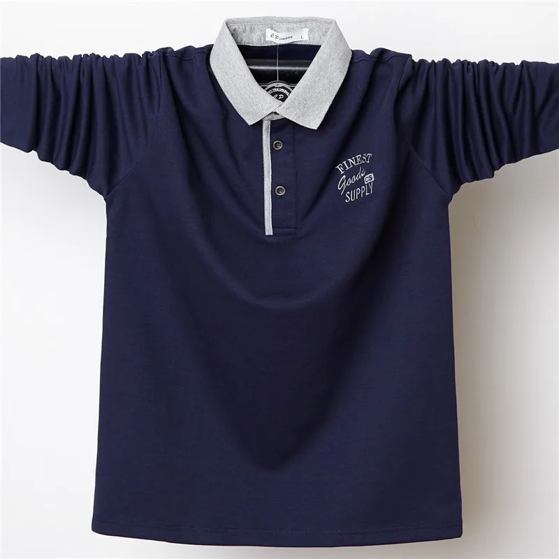 

Oversize Autumn Long Sleeve Polo Shirt Men Fashion Casual Pullovers Cotton Polo Shirts Gift for Husband/Father Big Size 5XL 6XL
