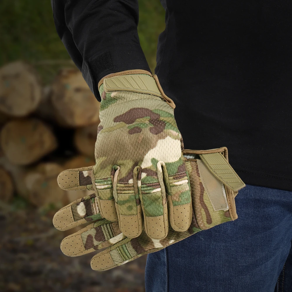 Multicam Camo Tactical Gloves Army Military Combat Airsoft Bicycle Outdoor Cycling Shooting Paintball Hunting Full Finger Glove