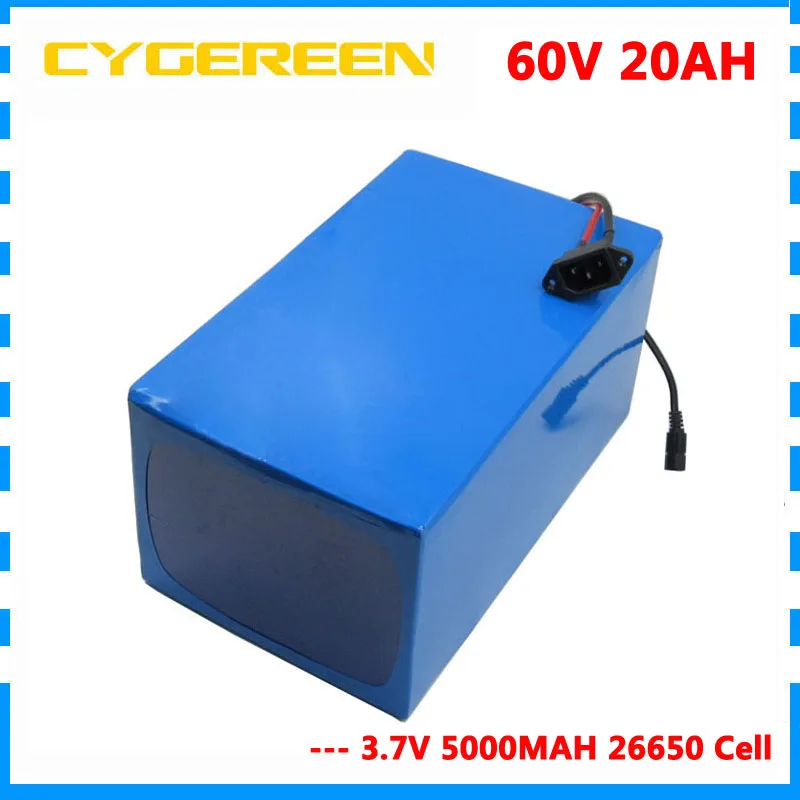 Best Free customs fee 1500W 60V 20AH Lithium battery 60V Electric bike Battery with PVC Case use 3.7V 5000MAH 26650 cell 2A Charger 0 Best Free customs fee 1500W 60V 20AH Lithium battery 60V Electric bike Battery with PVC Case use 3.7V 5000MAH 26650 cell 2A Charger 0