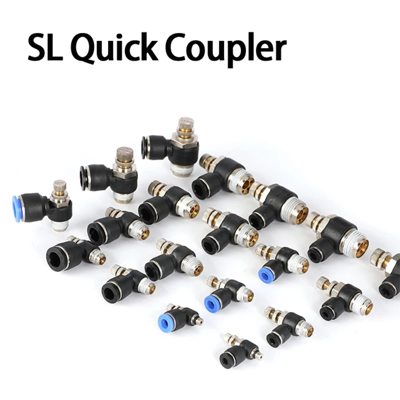 Acessórios Pneumáticos Interruptor de Velocidade Sl6-m5 Válvula Reguladora do Cilindro Válvula do Acelerador Conector Pneumático Sl601 Mm12 mm 10 Pcs