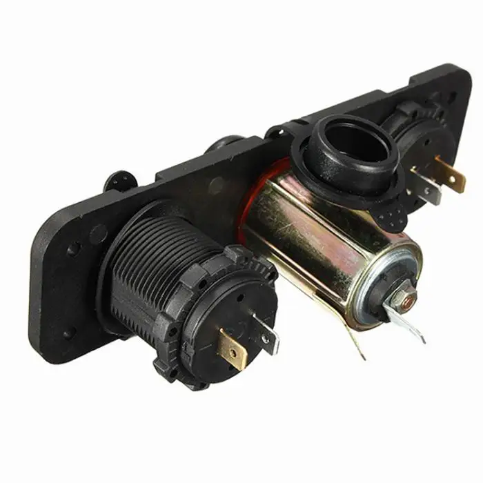 DC5V 2.1A Двойной Автомобильный USB зарядное устройство адаптер+ гнездо прикуривателя+ Цифровой вольтметр прикуриватель синий светодиодный