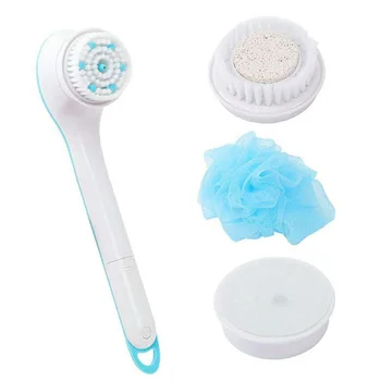 

5 In 1 Non Slip Home Use Ergonomic Hygiene Bath Massage Dead Skin Remover Bathroom Shower Brush Battery Powered Long Handle