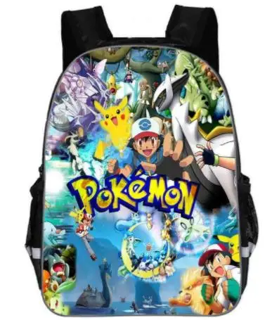 Picture color Подростковая сумка для девочек и мальчиков Mochila Feminina, милый рюкзак Пикачу с рисунком из мультфильма Покемон для косплея, рюкзаки с принтом, школьные сумки - Цвет: Picture color