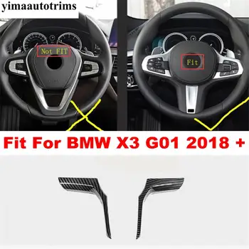 

Steering Wheel Frame Strip Cover Trim Fit For BMW X3 G01 2018 2019 2020 Carbon Fiber Look Interior Refit Kit ABS Accessories