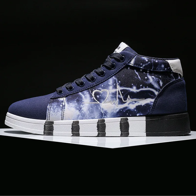 

Low Price Impulse Students Shoes Men And Women Anti-slip Sporty Hight-top Canvas Shoes Breathable Casual Heart Shoe