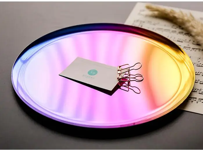 

fashion Nordic style round gold storage trays nordic tray decorative makeup tray nordic organizer SNTP089