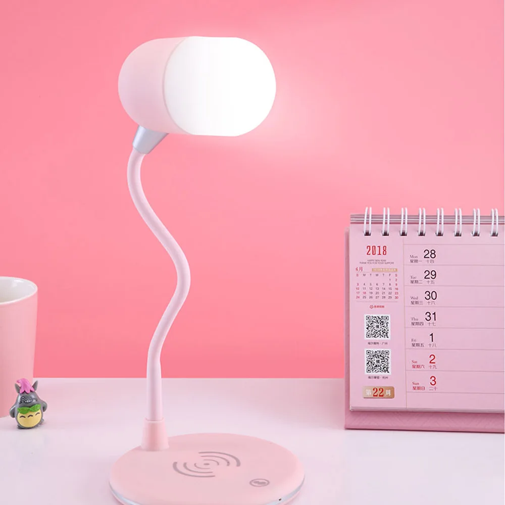 Touch Desk Lamp Wireless Charger Wireless Bluetooth Speaker 3 in 1 Smart Mini Loud speaker for IPhone 8 XR XS/Sanmsung L4