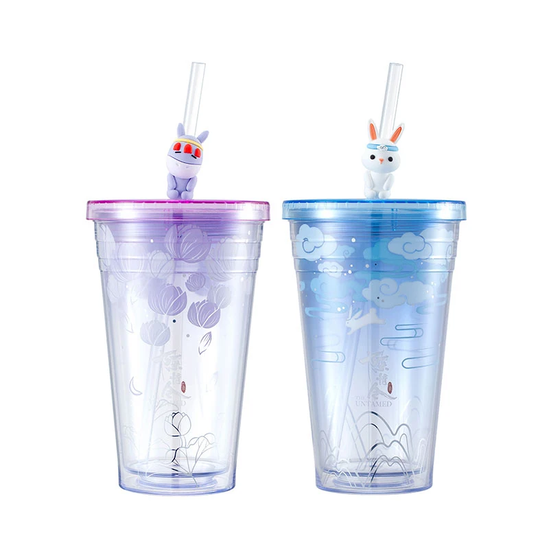 

Mo Dao Zu Shi Grandmaster of Demonic Cultivation Lan Wangji Cute Rabbit Straw Drinking Cup Water Bottles Cartoon Student Gifts