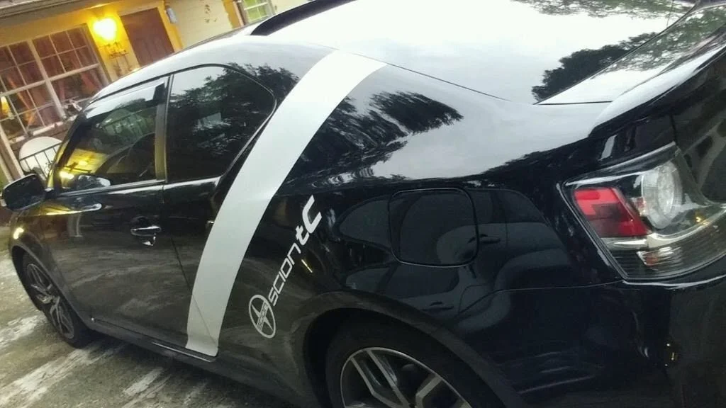 Для Scion TC графическая наклейка набор(2) гоночные боковые полосы с логотипом Scion TC