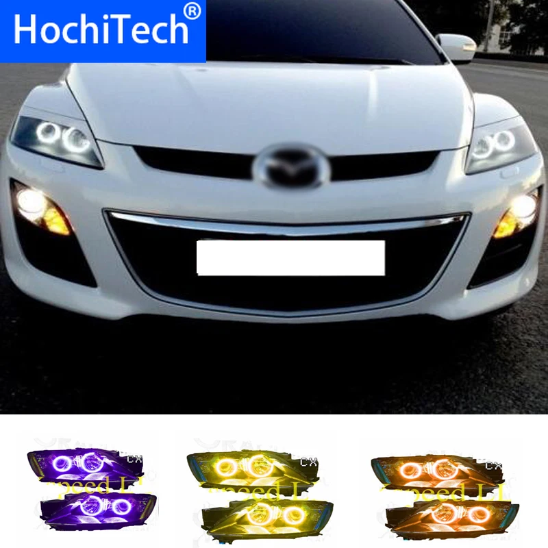 Для Mazda cx-7 cx 7 цветов RGB светодиодный Фар halo глаза ангела комплект Тюнинг