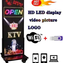Вертикальный светодиодный знак, программируемый светодиодный полноцветный P5 1" X 39" наружный светодиодный дисплей для прокрутки сообщений с GIF, текстовый дисплей