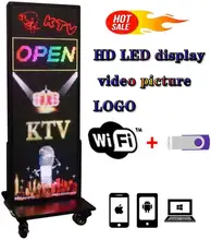 'Vertical LED Sign| Programmable LED Signs Full Color P5 14''X39'' Outdoor  LED Scrolling Message  Display with GIF|Text Display'