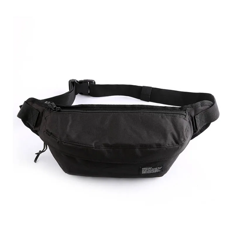 Black Waist pack Новая мужская поясная сумка, черная поясная сумка, холщовая нагрудная сумка, Мужская поясная сумка, водонепроницаемая сумка-банан, вместительная сумка через плечо - Цвет: Black Waist pack