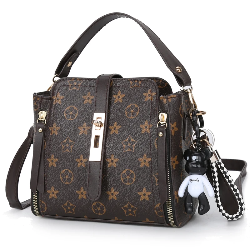 

Yogodlns Leisure PU Leather Messenger Women Bag Ladies Shoulder Bags Contrast color Zipper Lattice Crossbody Bags Rivet Handbags