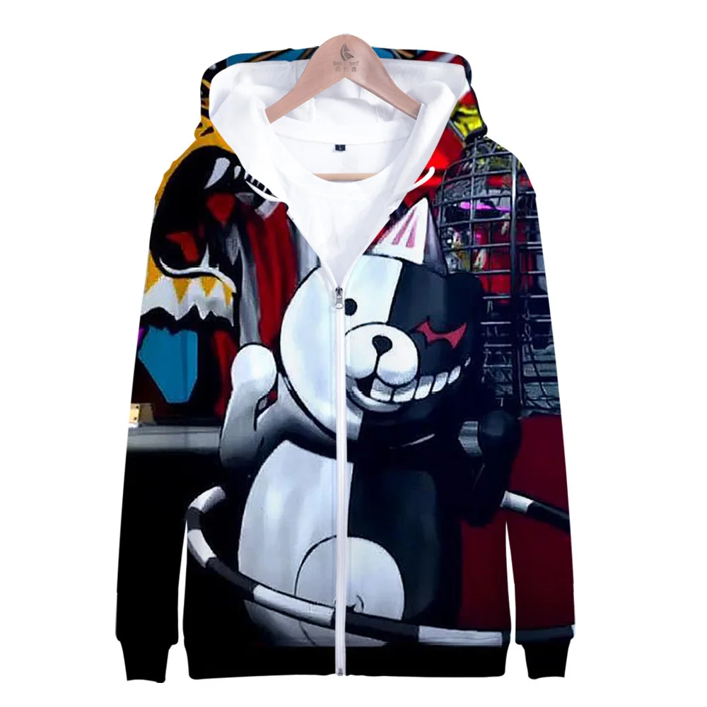 04 Danganronpa Monokuma толстовка с капюшоном куртка на молнии Пальто Толстовка для мужчин женщин детская одежда для девочек одежда Аниме - Color: 04