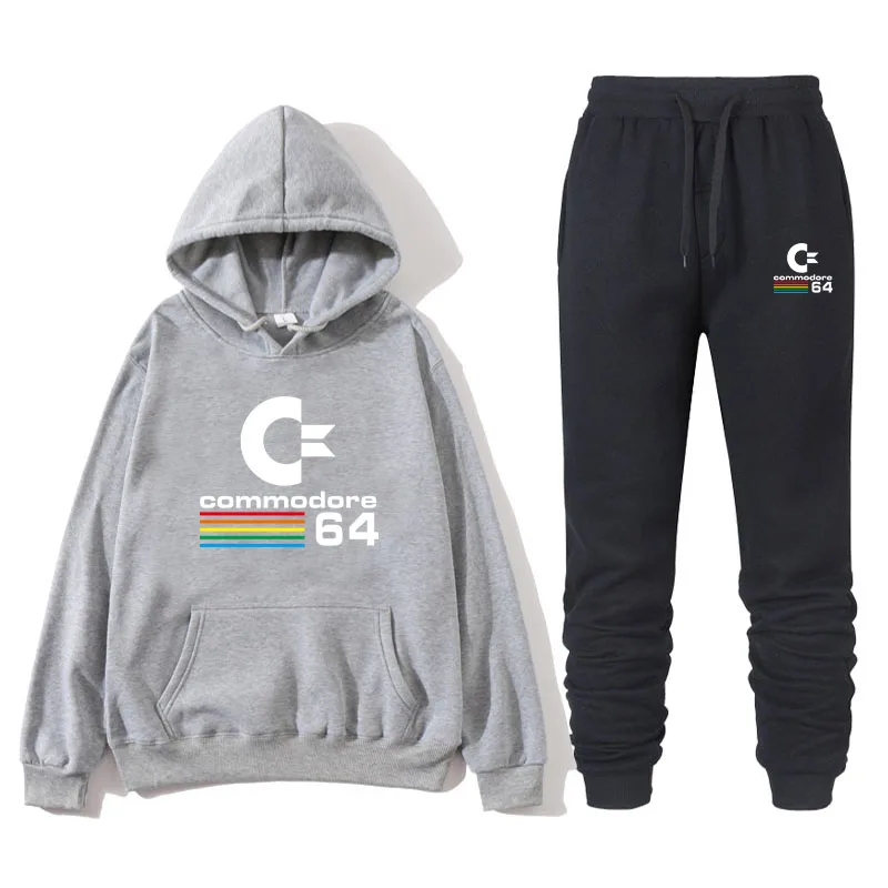 Nieuwe Twee Stukken Set Mode толстовки с капюшоном Sportkleding Mannen Trainingspak худи Herfst Merk Kleding толстовки+ Broek