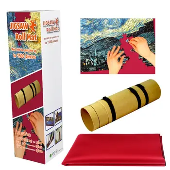 

Puzzle Mat Roll Up for Jigsaw Puzzles Jigsaw Puzzles Roll Up Mat with Paper Tube 3 Elastic Fasteners Up to 2000 Pcs,