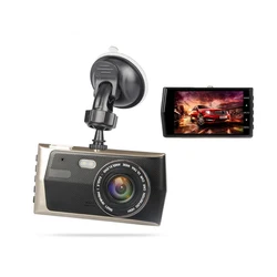 Caméra de tableau de bord à double objectif, 4 pouces, 1080p, Vision nocturne, boîte noire, enregistreur de tableau de bord, Dvr 