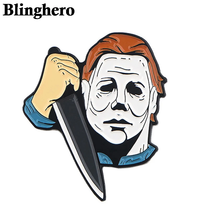 

CA357 Halloween Michael Myers Horror Metal Brooches and Pins Enamel Pin for Backpack/Bag Badge Brooch T-shirt Collar Jewelry