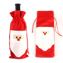 10 шт. Рождество Санта Клаус вязаная крышка для бутылки с красным вином набор для бара Рождество Снеговик для бутылки сумка Украшение Декор для обеденного стола