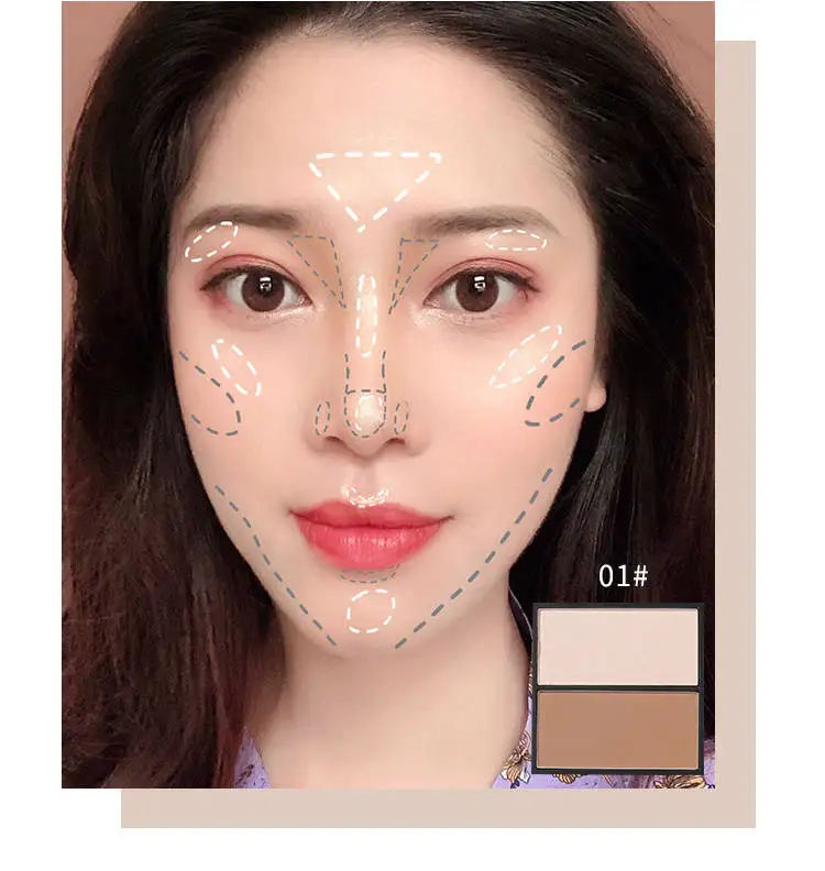 Iluminador Makeup Face Contour Set 4 Color Powder Highlighter Palette Highlight Golden Bronzer Make Up Glow Kit