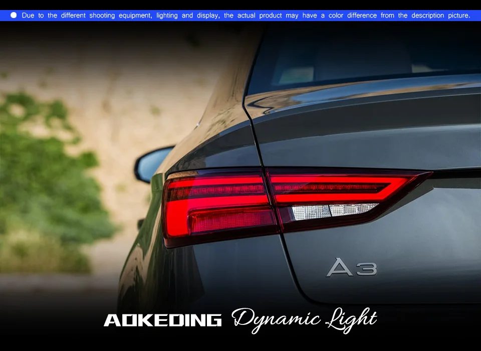 Задний фонарь для автомобиля Audi A3 2013- A3 светодиодный задние фары, противотуманные фары Габаритные огни DRL Тюнинг автомобилей, автомобильные аксессуары