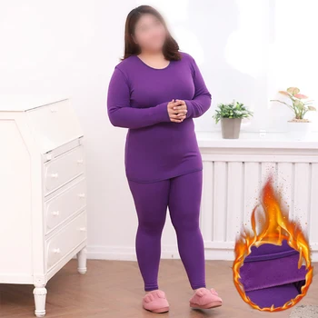

Women Intimate Winter Thickened Long Johns Elastic Bottom Pajamas Underwear Sleeping Seamless Thermal Set Plus Size Home Warm