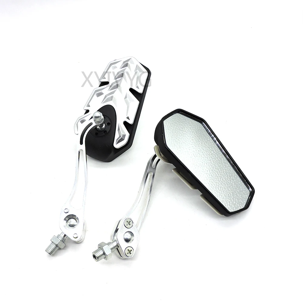 Silver Алюминиевое зеркало заднего вида, стиль для Honda Harley Rizoma Triumph Suzuki 360, поворотное зеркало для мотоцикла, универсальное зеркало - Цвет: Silver