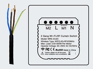 Tuya smartlife-interruptor duplo de persiana, wi-fi, rf,