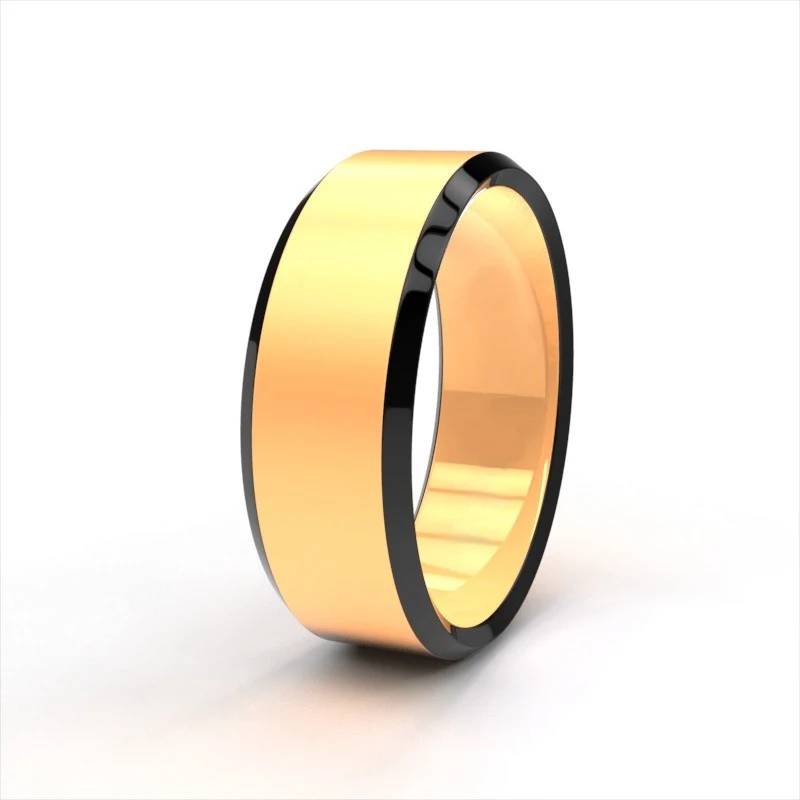 Gold black Прямая поставка индивидуальное имя DIY логотипы 8 мм черные/серебряные/Золотые синие титановые кольца персонализированные ювелирные изделия Свадебные кольца для мужчин - Цвет основного камня: Gold black