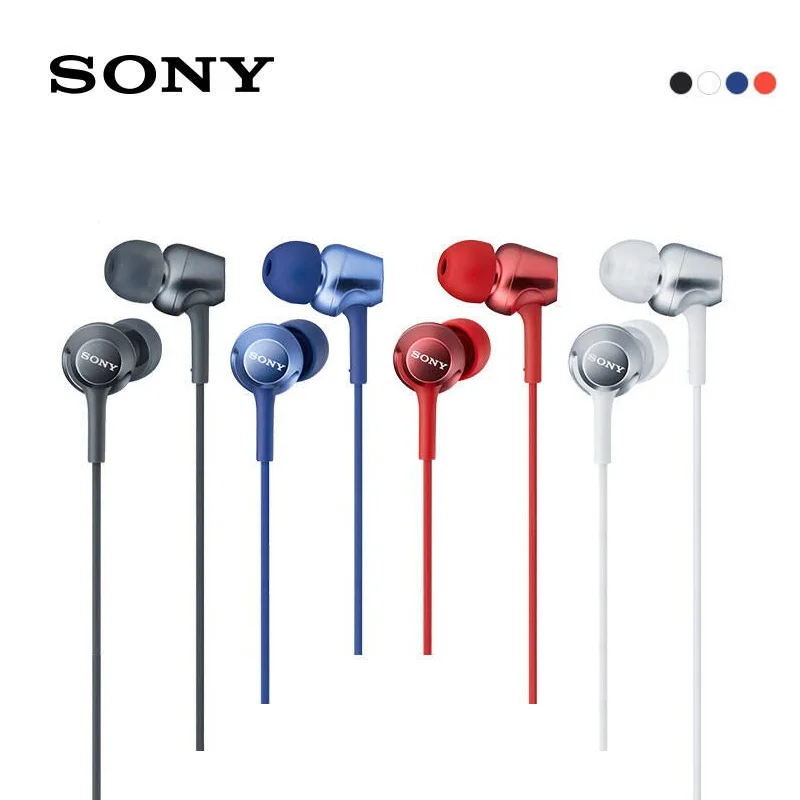 100 Original SONY MDR EX255AP Headphones 3 5mm Wired Earbuds Music Earphone Smart Phone Headset Hands free with Mic In Ear Contr